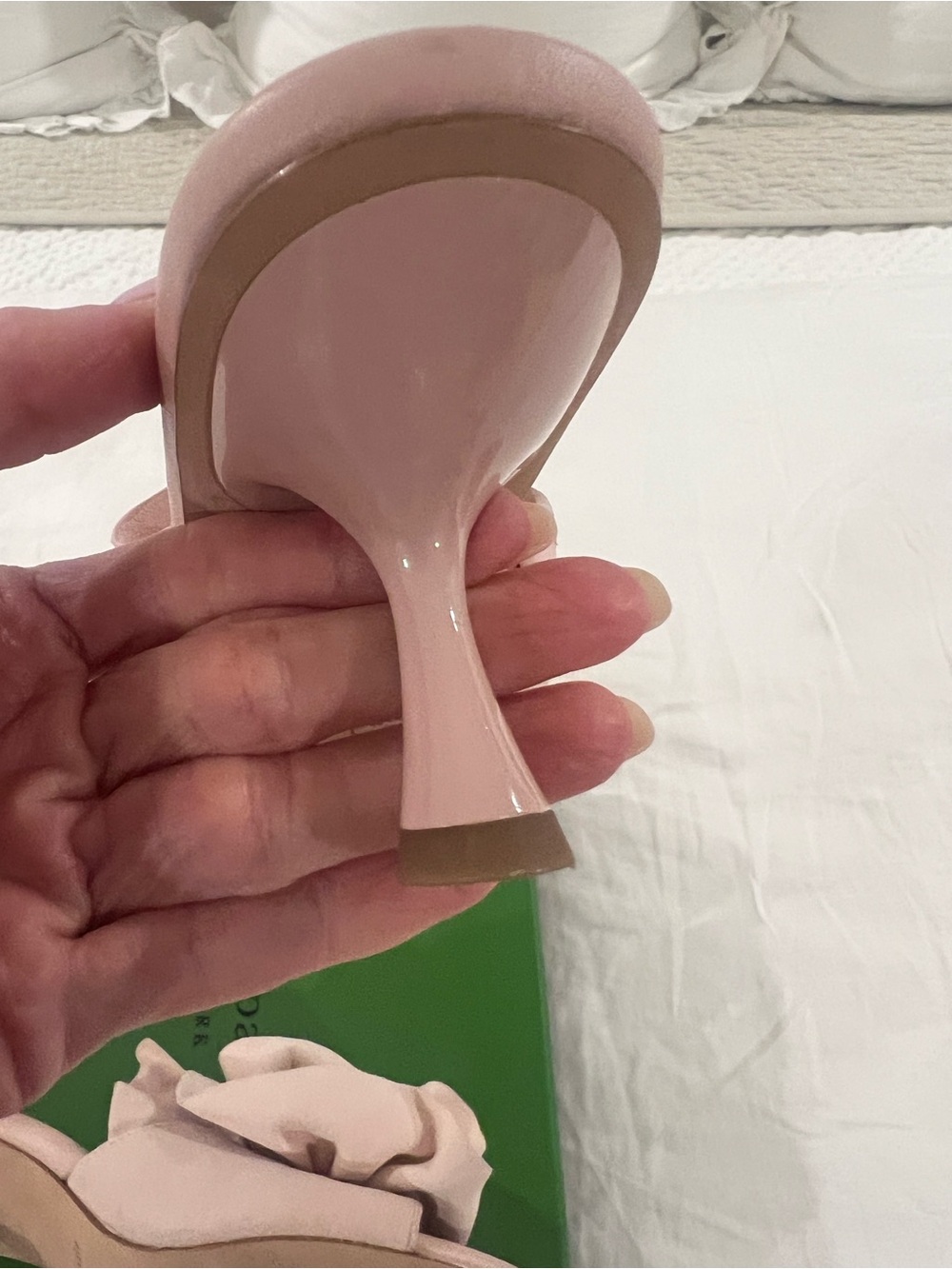 kate spade Powder Pink Ruffle Kitten Heel Mules - Picture 9 of 10